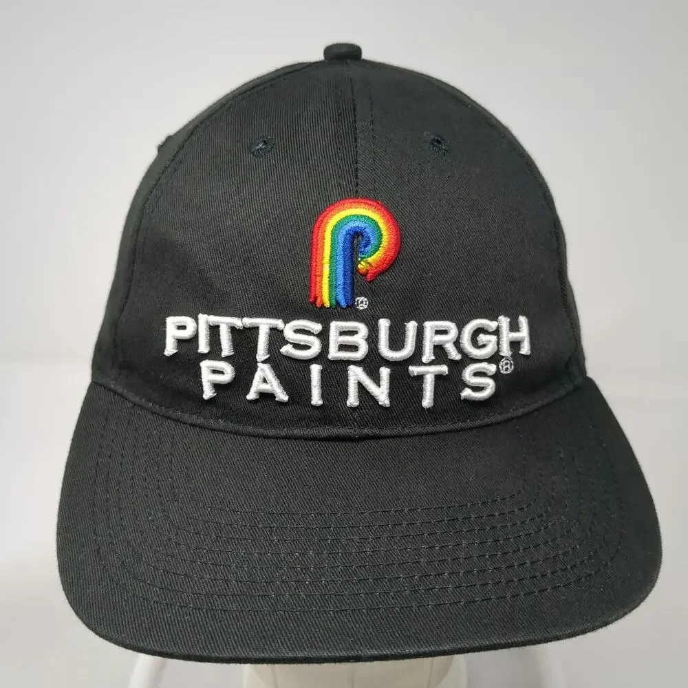 IBEX Baseball Cap Black One Size Pittsburgh Paints Rainbow Logo Slideback Hat